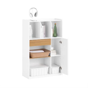 2dekans | SoBuy STR11-WN compacte witte boekenkast met lade, Huis en Inrichting, Kasten | Boekenkasten, Ophalen of Verzenden, Nieuw