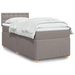 vidaXL Boxspring met matras stof taupe 90x200 cm, Verzenden, Nieuw