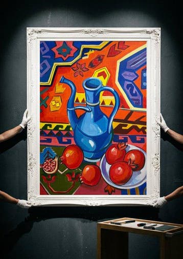 E. García - Jarrón azul y granadas XL (no reserve), Antiek en Kunst, Kunst | Schilderijen | Modern