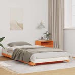 vidaXL Bedframe Wasbruin 100 x 220 cm Massief grenenhout, Huis en Inrichting, Slaapkamer | Bedden, Verzenden, Nieuw