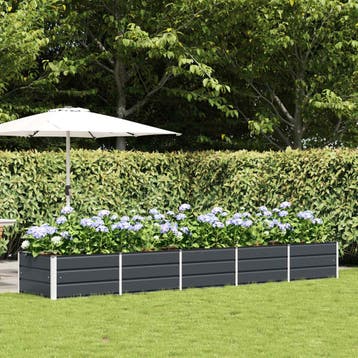 vidaXL Plantenbak Antraciet 400 x 80 x 45 cm Staal, Tuin en Terras, Verzenden, Nieuw