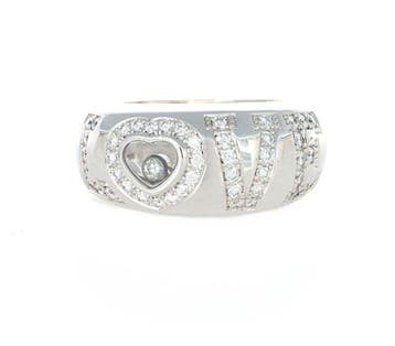 Zonder minimumprijs - Chopard - Ring - 18 karaat Witgoud -, Handtassen en Accessoires, Ringen, Nieuw