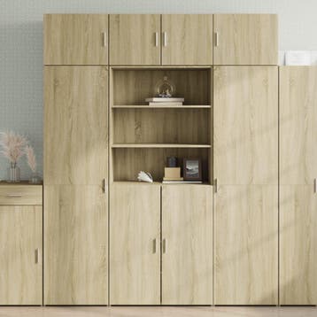 vidaXL Opbergkast 80x42,5x225 cm bewerkt hout sonoma, Verzenden