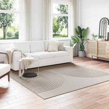 vidaXL Vloerkleden Vierkant GALATI Crème 240 x 240 cm, Verzenden
