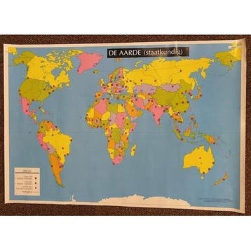 Poster De aarde staatkundig, Verzenden, Nieuw