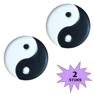 Fako Bijoux - Tennisdemper - Yin Yang - Zwart/Wit - 2 Stuks, Verzenden, Nieuw