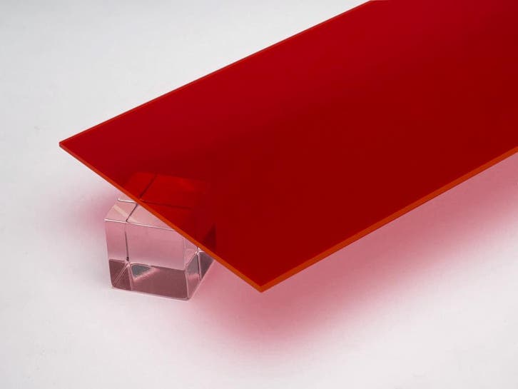 Acrylaat (PMMA) basisplaat (transparant rood, 50x30 cm, 3 m, Doe-het-zelf en Bouw, Gereedschap | Overige machines, Nieuw, Verzenden
