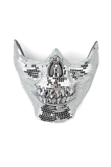 KIMU® Discobal Masker Skelet Spiegeltjes Disco Spiegelbal Ho, Ophalen of Verzenden, Nieuw