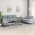 vidaXL 3-delige Loungeset stof lichtgrijs, Verzenden, Nieuw
