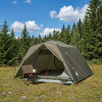 vidaXL Tunneltent Olijfgroen 4-persoons 185T Polyester met, Verzenden, Nieuw