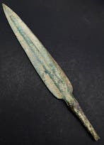 Bronstijd Brons Versierde pijlpunt - 165 mm (Zonder