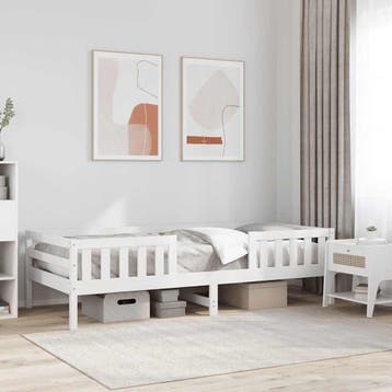 vidaXL Bedframe zonder matras massief grenenhout wit 90x200, Verzenden, Nieuw