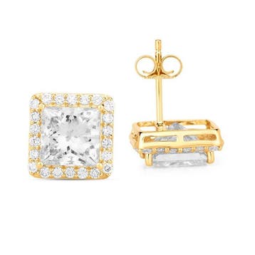 Oorbellen - 14 karaat Geel goud - 6.26ct. tw. Diamant