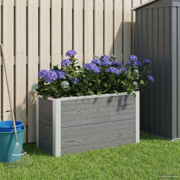 vidaXL Verhoogde plantenbak Grijs 75 x 30 x 42 cm WPC en, Tuin en Terras, Verzenden, Nieuw