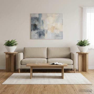 vidaXL Plantenstand 2 st Artisanaal eiken Ø29,5 x 40 cm, Verzenden, Nieuw