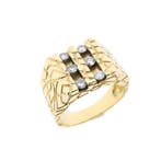 Gouden heren nugget ring met diamant 0,72 ct., Gebruikt, Overige kleuren, 20 of groter, Heer