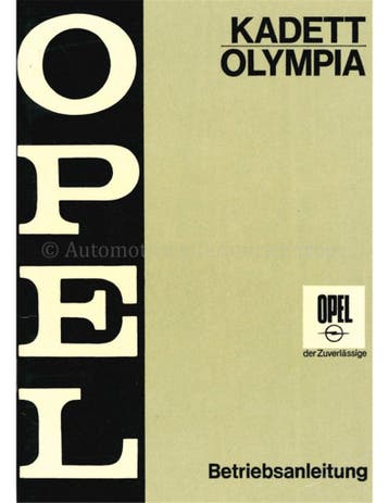1968 OPEL KADETT | OLYMPIA INSTRUCTIEBOEKJE DUITS