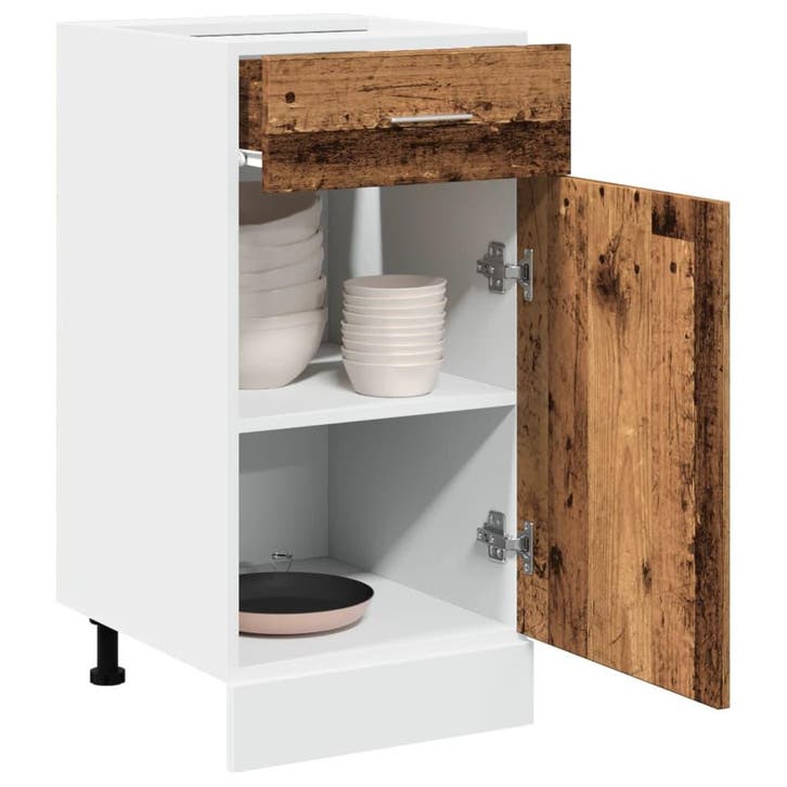 vidaXL Onderkast met lade Lyon 40x46x81,5 cm bewerkt hout, Huis en Inrichting, Kasten | Overige, Nieuw, Verzenden
