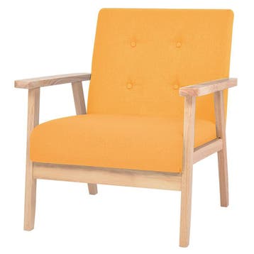 vidaXL Fauteuil stof geel, Huis en Inrichting, Fauteuils, Verzenden, Nieuw