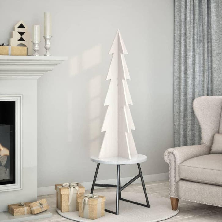 vidaXL Kerstdecoratie kerstboom 112 cm massief grenenhout, Diversen, Kerst, Nieuw, Verzenden