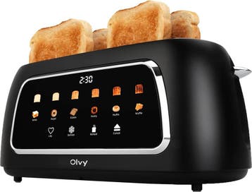Broodrooster - Toaster - 4 sleuven - 1500W - Zwart - Olvy, Elektronische apparatuur, Broodroosters, Verzenden, Nieuw