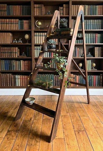 Boekenkast - Hout - Robuuste opvouwbare trapladder