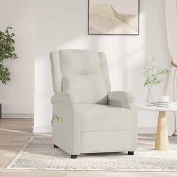 vidaXL Massagestoel elektrisch fluweel crèmekleurig, Verzenden, Nieuw