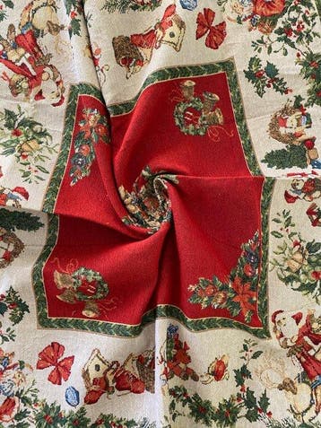 San Leucio Exclusief tafelkleed gobelin-tapijt De Kerstman -, Diversen, Nieuw