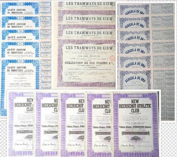 Wereld. 118 aandelen uit de periode 1881-1956 :