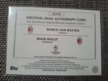 TOPPS Museum UEFA Marco Van Basten Ruud Gullit DUAL AUTO, Nieuw