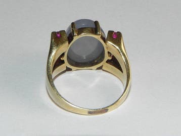 Ring - 14 karaat Geel goud - Robijn, Nieuw