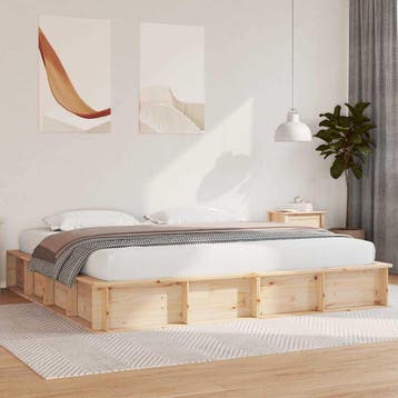 vidaXL Bedframe Bruin 180 x 200 cm Massief grenenhout, Verzenden, Nieuw