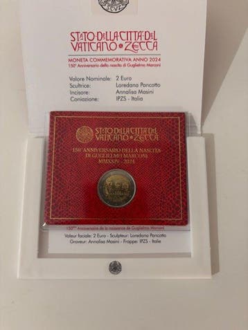 Vaticaan. 2 Euro 2024 “Guglielmo Marconi” (Zonder