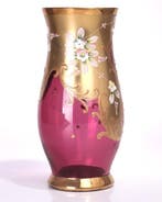 Moser Style - Vase - Vase balustre peint à la main à motifs