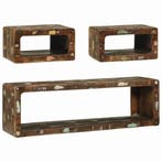 vidaXL Tv-meubelset met plank 3 pcs Multikleur Massief, Verzenden, Nieuw