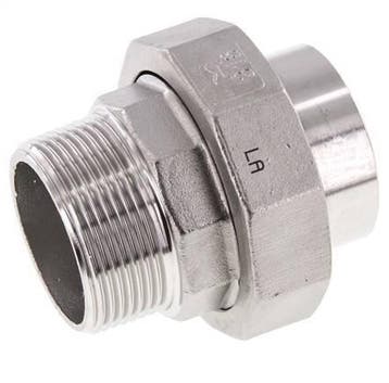 Raccord union droit R1 1/2 Male x 48.3mm Weld End Acier, Verzenden