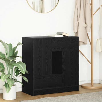 vidaXL Dressoir met lades en deuren 70,5x34x74,5 cm zwart, Huis en Inrichting, Verzenden, Nieuw