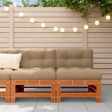 vidaXL Tuinstoel Midden Massief grenenhout Waskleur Bruin, Tuin en Terras, Verzenden, Nieuw