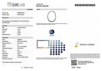 Zonder minimumprijs - Armband - 14 karaat Witgoud - 6.05ct., Nieuw