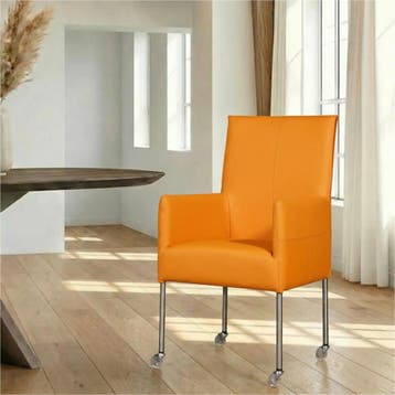 Leren eetkamerstoel Spark - Toledo Mandarin (oranje) -, Ophalen of Verzenden
