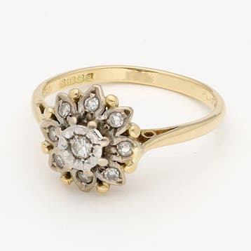 Ring - 18 karaat Geel goud Diamant (Natuurlijk)