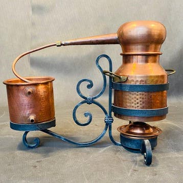 Fluitketel - Smeedijzer - alembiek, distillatieapparaat,