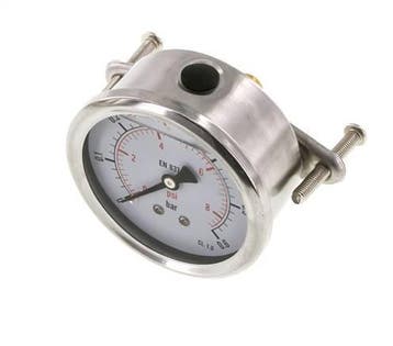 Manomètre à glycérine G1/4 raccord arrière 0 à 0,6 bar 63mm, Verzenden