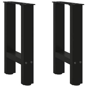 vidaXL Salontafelpoten 2 st 28x(42-43) cm staal zwart, Verzenden