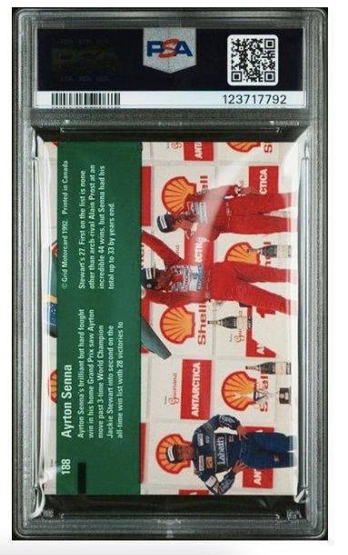 1992 Grid Ayrton Senna #188 - PSA 9 - 1 Graded card, Collections, Autocollants