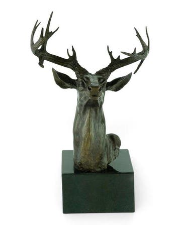 Pierre-Jules Mène (1810–1879) - after - sculptuur, Deer Head, Antiek en Kunst