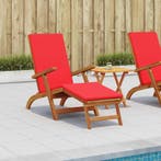 vidaXL Ligstoel die kan leunen en vouwen 2 pcs Rood, Tuin en Terras, Verzenden, Nieuw