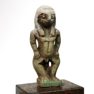 Oude Egypte, Ptolemeïsch Faience Valkenkopige antropomorfe, Antiek en Kunst