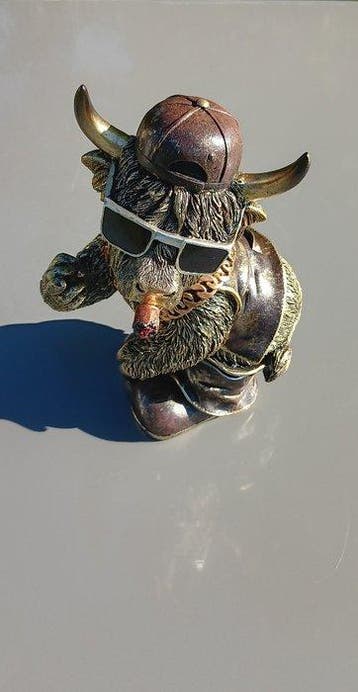 Beeld, Steampunk Stier - 25 cm - resin