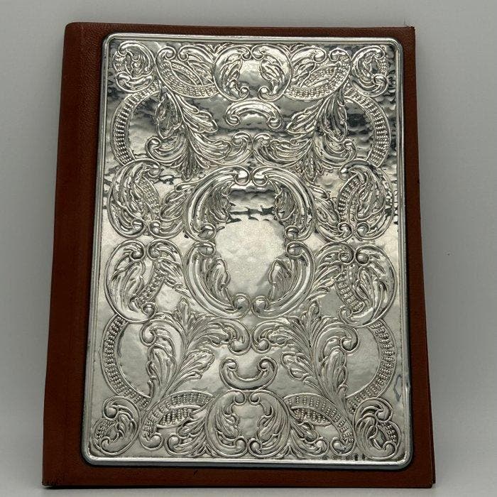 Porte documents - Cuir et argent 925, Antiquités & Art, Antiquités | Argent & Or